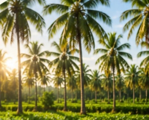 Coconut plantation in southern India, the source of Advaith Exports coir pith