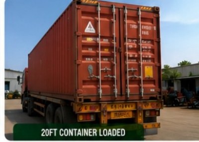 20 ft container loaded on a trailer
